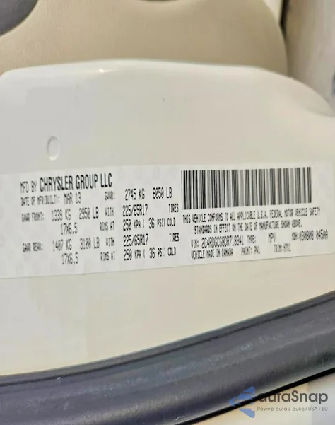 2013 Dodge Grand Caravan Sxt z USA, uszkodzony, nr VIN 2C4RDGCG8DR718341